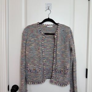 Sioni Multicolor Bouclé Open-Front Cardigan